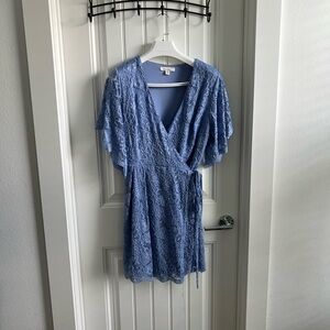 Francesca’s Periwinkle Blue Lace Wrap Dress Sz Med